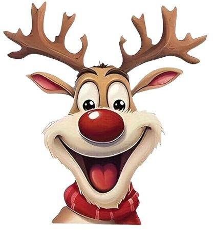 MWZBTG 2 Stück Auto-Weihnachtsdekor-Aufkleber, Elch-Weihnachtsaufkleber, Wasserdicht Elch Weihnachtsaufklebe, Wasserdichte Weihnachts-Fensteraufkleber, Weihnachts-Autoaufkleber, 18x20cm