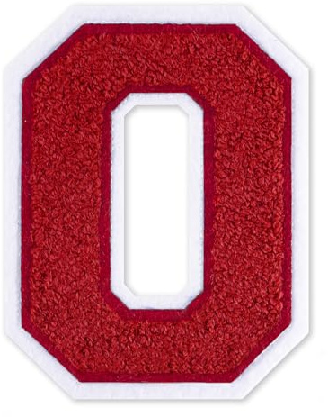 QianSiLi 4.5 Inch Chenille Iron On Letters for Clothes Varsity Letter Patches Embroidered Patch Iron On Patches for Clothing Varsity Jacket Hoodie (Red,O)