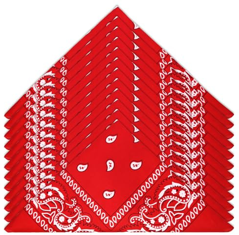 HOMIKLSA Bandanas für Herren und Damen, 12er-Pack Paisley Halstücher, Cowboy-Stil Kopftücher für Mode und Accessoires Bandana