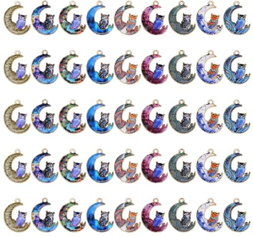 LEGENTLISUR 40-45 Stück Charms Großpackung Mehrfarbig Bedruckte Anhänger Aus Legierung Charms Für Die Schmuckherstellung DIY Armbänder Halsketten Ohrringe