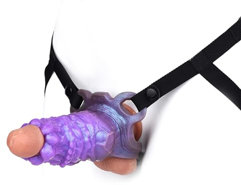 SMGKB Flüssig Silikon Monster dildo Penishülle mit Hodenring und Gürtel Alien Penis Sleeve mit verstärkte Skelette für Penisvergrößerung und Zeit Verlängern Penis Vergrößerung Sexspielzeug