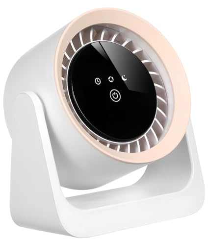 Ventilatore da Scrivania Portatile Bianco, Velocità Regolabili, ABS | Silenzioso, Raffreddamento Rapido, Uso Casa e Viaggio, Compatto da Tavolo, Ricaricabile, Flusso d'Aria Stabile