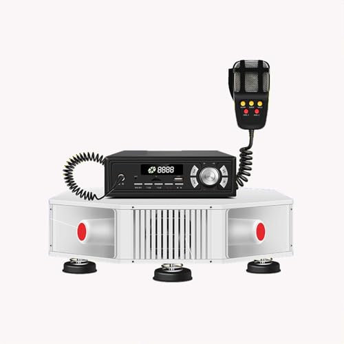 YAVTNUIO Outdoor Roof Advertising Speaker, 400W Car Megaphone with Power Amplifier and Megaphone, 4 Tweeters + 4 Woofers, One-touch Recording Playback, for Outdoor Roof Advertising Campaign