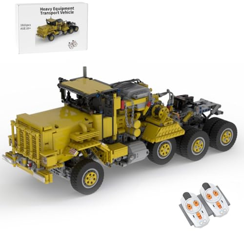RZARDFLAMR Technik LKW-Bausteinset MOC-40026, Schwertransporter mit 8x6 Antrieb, Federung & RC-Funktion, Modellbausatz für Erwachsene & Jugendliche, Ausstellung & Geschenkidee, 1811Teile