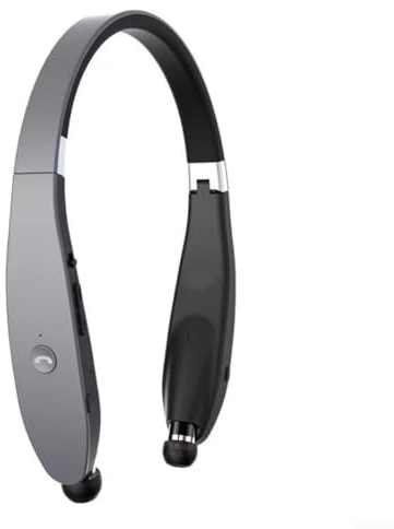 ZAMETTER Neckband Headphones with Retractable Earbuds Noise Cancelling Wireless Headset Foldable Sports Earphone Sports Travel Communication Headsets Wireless Stereo Neckbands Earbuds(Black)