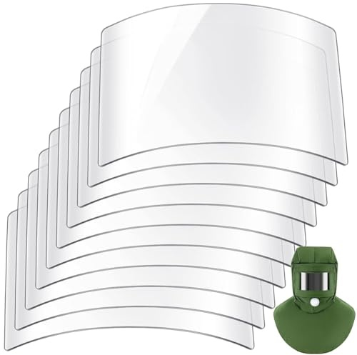 Wzxksoac Sandblasting Hood Replacement Lens Clear Face-Shield PC Visors Peel Off Lens Cover for Painting Dusting Grinding