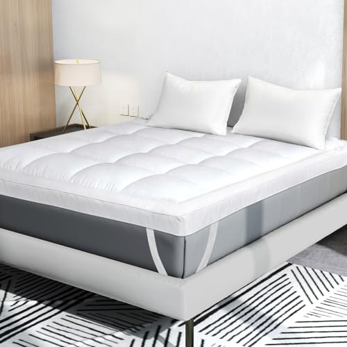 Lavio Mattress Topper 10cm Orthopaedic Memory Foam Feel, Anti-Allergy Quilted Cover,Removable & Machine Washable,Non-Slip Base,Ideal for Beds,Campervans & RVs (190x150)