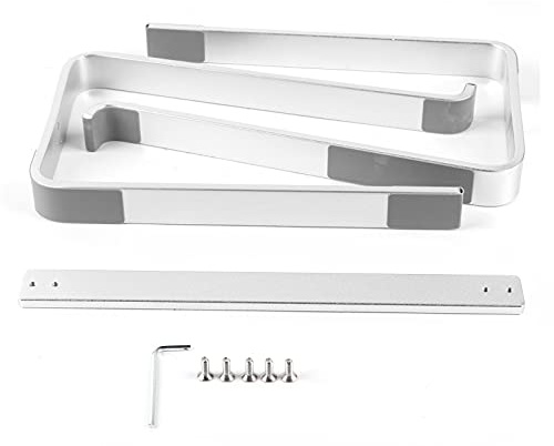 VESHENVEN Ergonomic Aluminum Alloy Laptop Stand, Laptop Riser with Cooling Shelf, Adjustable Height Desktop Computer Holder for Pro Air Chromebook, Silver