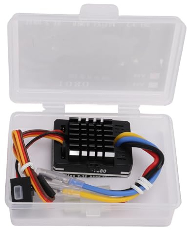Variateur Électronique 80A Brushé Étanche, Protection Intégrée | Modes de Fonctionnement Multiples, pour 540 550 750 Moteurs, pour Voitures et Bateaux Modèles RC