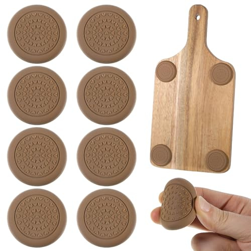 8 Pcs Rubber Feet for Chopping Board, Anti-Slip Cutting Board Feet Self-Adhesive Waterproof Noise Reducing Silicone Pads for Furniture and Counter Top Protection