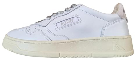 AUTRY Medalist Scarpe Sneakers da Donna in Pelle AULW SW02 Bianco e Argento (Sistema Taglie Calzature EU, Adulto, Numero, Media, 38)