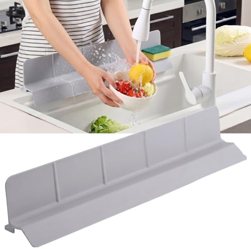 Silicone Sink Splash Guard, Kitchen & Bathroom Protector, Suction Cup | Silicone Material,Sink Splash Protection,Fits Stainless Steel Sinks,Removable Water Protector,Smooth Surface Attachment