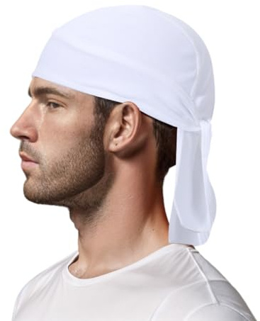 TOPTIE Do Rag Cooling Helmet Liner Skull Cap for Men Women White
