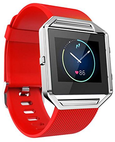 TopTen, Ersatz-Armband für Fitbit-Blaze-Smartwatch, verstellbar, aus weichem Silikon M rot