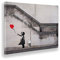 Giallobus - Gemälde - Banksy - Rotes Ballonmädchen - Leinwand mit Standardrahmen - 70L x 50l cm - Bereit zum Aufhängen - Moderne Gemälde