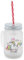 printplanet® - Trinkglas mit Henkel und Strohhalm - personalisiert mit Namen - Motiv Einhorn - Henkel-Glas satiniert mit Deckel und Mehrweg-Trinkhalm