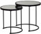 FineBuy Design Beistelltisch Rund Ø 50/42 cm - 2 teilig Schwarz mit Spiegel Glas, Wohnzimmertisch 2er Set, Satztisch verspiegelt, Couchtisch