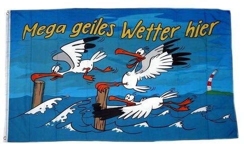 Fahne/Flagge Geiles Wetter Hier Möwe 60 x 90 cm