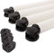 4er Set Tischbeine auf Rollen Tischfuss Möbelfuss rollbar 710mm mit Feststellbremse austauschbare Rolle (Weiss)