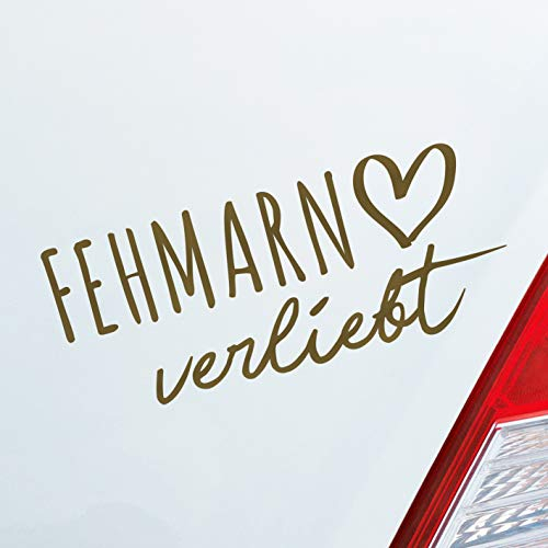 Hellweg Druckerei Fehmarn verliebt Herz Insel Ostsee Liebe Car Auto Aufkleber Sticker Heckscheibenaufkleber