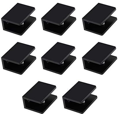 Kyien 8 Stück Aluminium-Legierung Quadratische Glasregal Klemme Clip Halter 8-10 MM Dickes Glas Geeignet