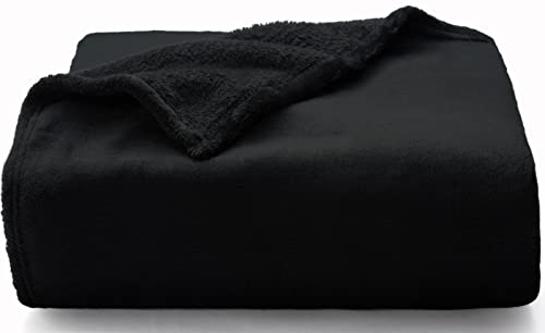 WAVVE Kuscheldecke Flauschig Decke Fleecedecke - Sofadecke 230x270 cm Wohndecke Couchdecke, Schwarz Decke Sofa Leicht, Groß Decke Riesig Sofaüberwurf Weich