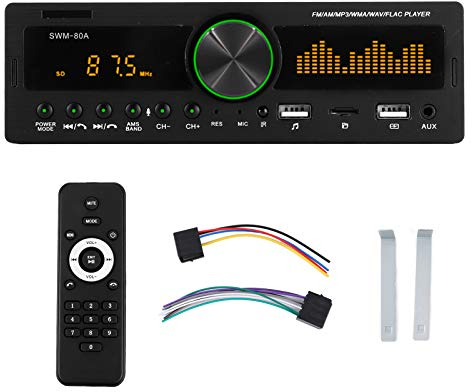 Autoradio Bluetooth Autoradio mit Bluetooth Freisprecheinrichtung, Auto MP3-Player, 12V 1 DIN Bluetooth MP3 o Player mit Fernbedienungsunterstützung für die Sprachsteuerung SWM-80A(B)