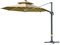 Outsunny 3(m) Cantilever Roma Parasol with LED Solar Lights, Crank & Tilt, Aluminium Frame, Cross Base and Adjustable Canopy 360° Rotating Sun Umbrella with 2-Tier Shade, Beige