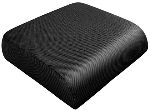 YOUFI Extra Thick Large Seat Cushion -19 X 17.5 X 4 Inch Gel Memory Foam Cushion with Carry Handle Non Slip Bottom - Pain Relief Coccyx Cushion for Wheelchair Office Chair (Black (1PACK))