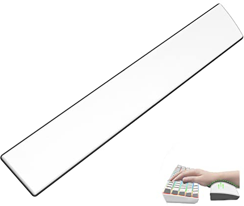 Handgelenkauflage Zum Full Size Mechanische Wireless Bluetooth 5.1 Beleuchtet Gaming PC Tastatur Ergonomisch Memory Foam Faux Leder Wrist Rest Anti Skid Gummi Basis Weich Für Game Office Typing-Weiß