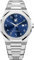 R&M ORIENT Herrenuhr mit arabischen Ziffern Edelstahl Analog Quarz Saphirglas Designer Große Armbanduhr Männer Mode Wasserdicht Uhr mit arabische Kalender Datum (Lamassu, Silber - Blau)