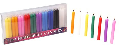 PROSPERRO LUMO by Parkash Candles Chime Candles Set von 20 | Ritual Spell Candle | Unparfümiert, mehrfarbig, Wachs