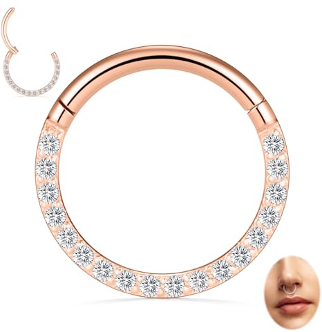 hengkaixuan 16G Nasenringe Septum Clicker 316L Chirurgisches Stahlsegment Helix Knorpel Conch Hoop Ohrringe Hoop Conch Hoop Daith Piercing Schmuck