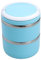 Gamelle de voyage portable en acier inoxydable pour chien et chat - Double couche - Avec poignée - 1100 ml - Bleu