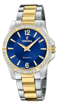 Festina Damen Analog Quarz Uhr mit Edelstahl Armband F20594/2