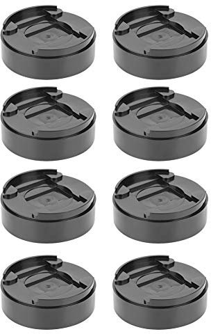 Wakects Table Sofa Riser, 8 Pcs Round Raised Bed Blocks ABS Bed Lifts Risers Furniture Bed Legs Raising Blocks Desk Leg Riser Mats Table Feet Pad for Chair Computer Desk Home Office Black