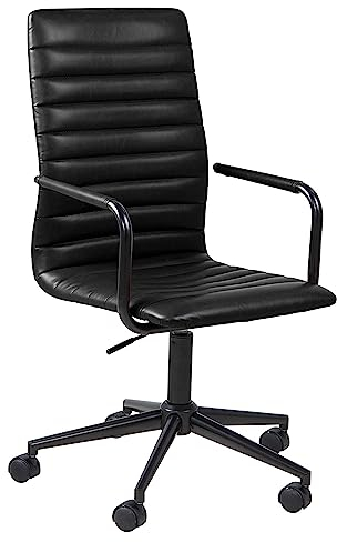 Amazon Basics Bürostuhl aus Kunstleder (Polyurethan), 58 x 58 x 103 cm, Schwarz