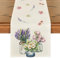 Artoid Mode Blumen Vase Tulpe Lavendel Frühling Tischläufer, Sommer Saisonnal Küche Tisch Dekoration Drinnen Urlaub Party Dekor 40x180 cm