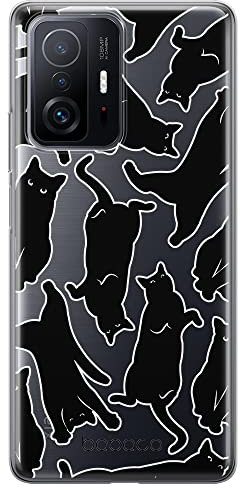 BABACO ERT GROUP custodia per cellulare per Xiaomi 11T 5G / 11T PRO 5G originale e con licenza ufficiale, modello Cats 005 adattato alla forma dello smartphone, parzialmente trasparente