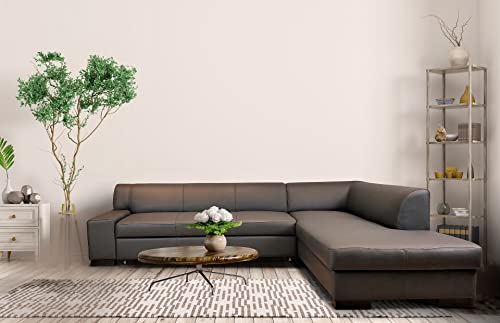 Quattro Meble Echtleder Ecksofa London I 285 x 220 Sofa Couch mit Schlaffunktion und Bettkasten Echt Leder Eck Couch große Farbauswahl (285 x 220 cm Ecke Rechts)