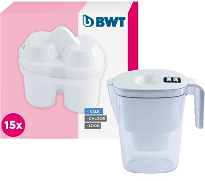 BWT Wasserfilter Vida 2,6L | Mit 15 Soft Filtered Water Filterkartuschen | Filtert Kalk, Chlor, Blei & Kupfer