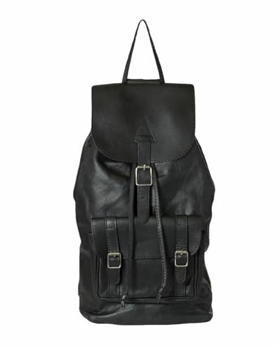 ROWDY Rucksack - Lederrucksack für Damen und Herren - Wanderrucksack - Handgefertigt aus 100% südafrikanischem Rindsleder - 40L - Farbton Charcoal
