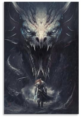 Poster mit griechisch-nordischer Mythologie, Götter, Thor Fights Jormungandr, Leinwand-Poster, Wandkunst, Bild, Drucke, hängende Fotodekoration, Heimposter, Kunstwerke, 60 x 90 cm
