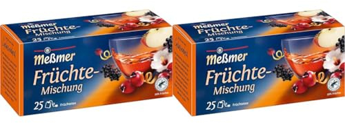 Meßmer Früchte-Mischung | 25 Teebeutel | Vegan | Glutenfrei | Laktosefrei (Packung mit 2)