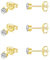 SNORSO 3 Paar Silber Ohrstecker Ohrringe Set für Damen Herren Mädchen, Hypoallergen Silber 925 kleine Cubic Zirkonia Ohrringe für Kinder,14K Gold Knorpel Sleeper Ohrstecker für mehrere Piercings 3mm