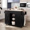 HOLTICO Kitchen Island on Wheels, Kitchen Trolley With Worktop Storage Islands & Carts Rolling Kitchen Island Cart With Drop Leaf Countertop Vegetable Rack on Wheels,Black