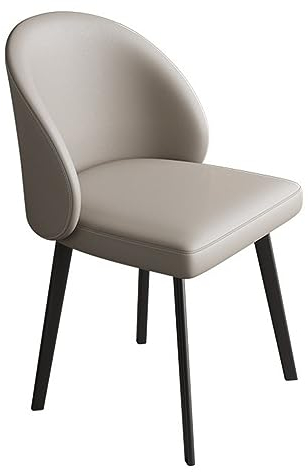 VENYAA Esszimmerstühle, Mid Century Modern Faux Leder Esszimmerstühle, Küche gepolsterte Sitz Beistellstühle mit Rückenlehne und Metall Bein Armless Stuhl für Küche Wohnzimmer(Color:GRAU)
