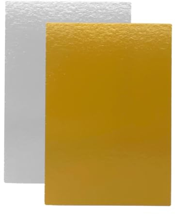 Be Your Packer 10er-Set Tortenunterlage Rechteckige 35x25 cm | Cake Board | Tortenböden | Karton Gold & Silber 1 mm Dicke | Große Tortenplatte | Kuchenplatte Cakeboard für Torten Kuchen Geburtstag