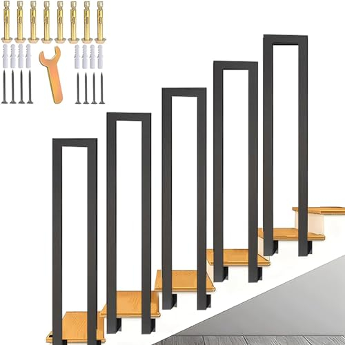 Treppengeländer U-förmige Innen- oder Outdoor-Dachboden Dekorative Handläufe Treppe Handläufe für Villen, Balkonen, Flure, Wohnungen leicht zu versammeln (100cm)