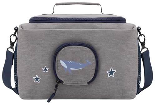 JP Journey Tasche für Toniebox Junge - für Figuren und Box im Auto und für die Reise (Grau-Blau Wal)